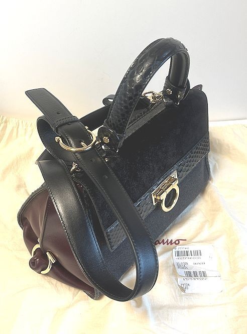 Salvatore Ferragamo Sofia Gancini Python Calf Lea… - image 5