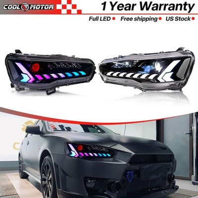 Full LED Headlight For Mitsubishi Lancer EVO X Projector Headlamp DRL Head Light