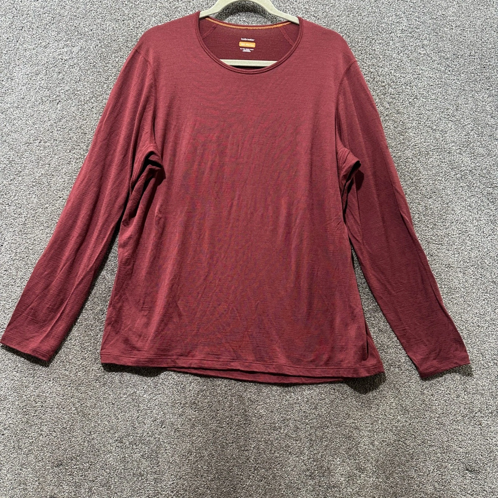 Icebreaker 200 Oasis Merino Wool Base Layer Top Women 3XL Copper Red Long Sleeve