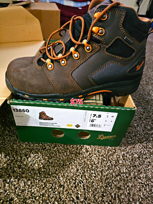 Danner Men's Brown Leather Lace-Up Work Boots Round Toe US 7.5 D New Box