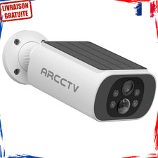 Caméra de Surveillance HD WiFi Panneau Solaire Alarme Détection Vision Nocturne