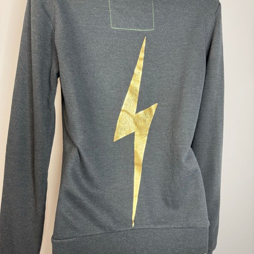 Aviator Nation Bolt Hoodie Sweatshirt Grey/Blue Soft Lightweight Women's XS - Imagen 8 de 11