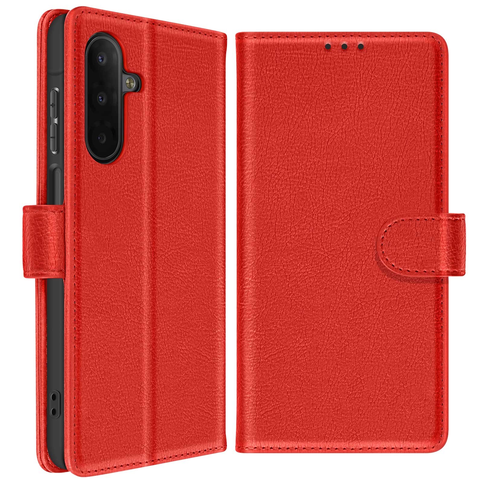 Housse Galaxy A17 Avizar rouge avec support vidéo intégré