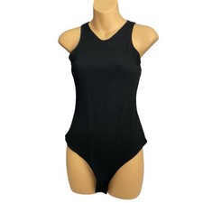 Reformation Jeans Women's Ribbed Bodysuit Black Size Medium