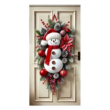 Christmas Door Decor Snowman Cute Home Decor Christmas Door Banner