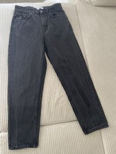 Jean noir délavé coupe droite denim homme