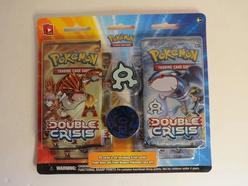 Pokemon Double Crisis Blister Pack 4 Booster Packs Team Aqua Pin & Coin Sealed