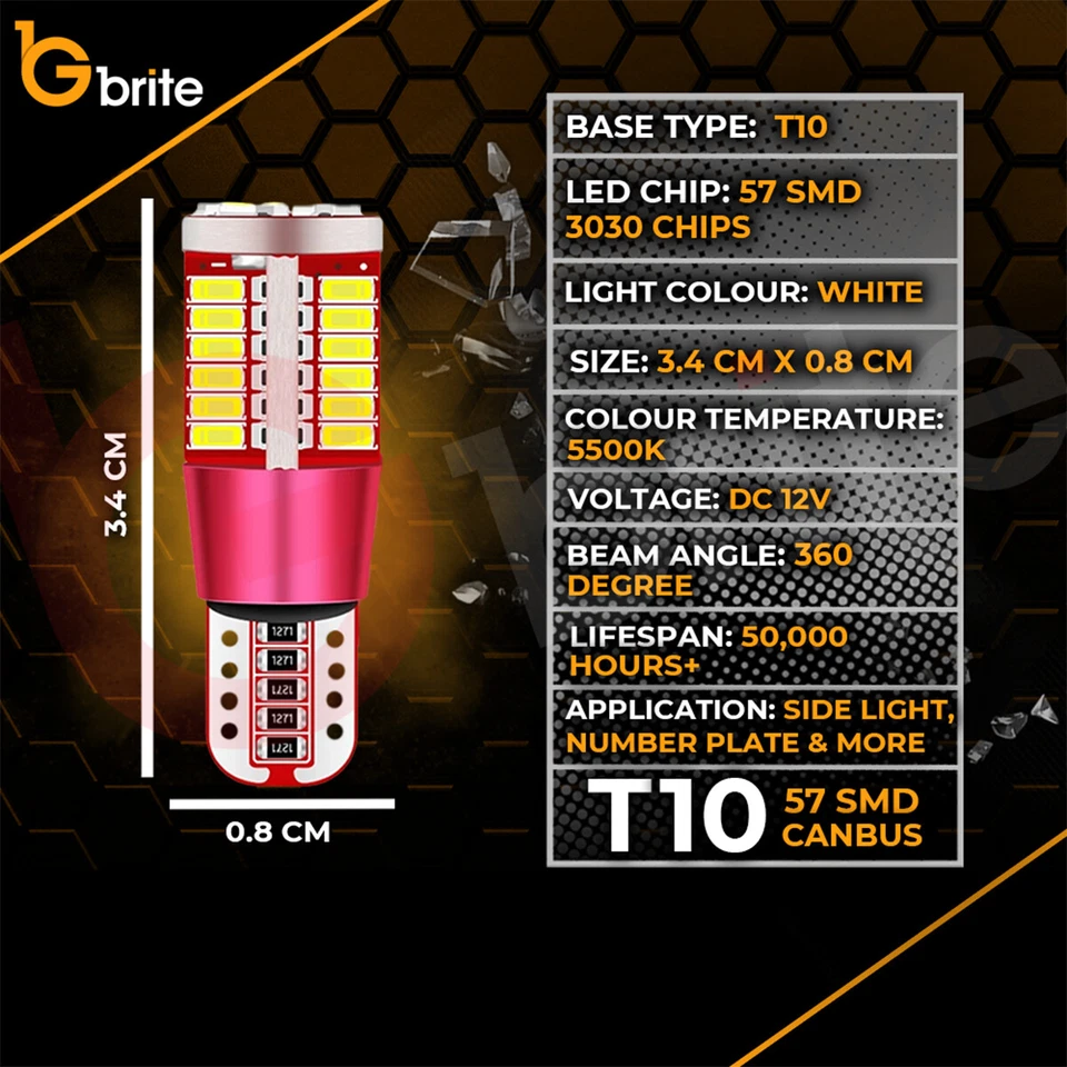 4X BMW E60 03 A 07 XENÓN BLANCO OJO DE ÁNGEL LED BOMBILLAS CANBUS 501 W5W Push In Wedge Foto 2 de 4