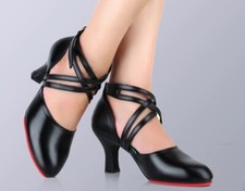 Ellis Bella Ballroom dance shoes Black Genuine leather for woman.