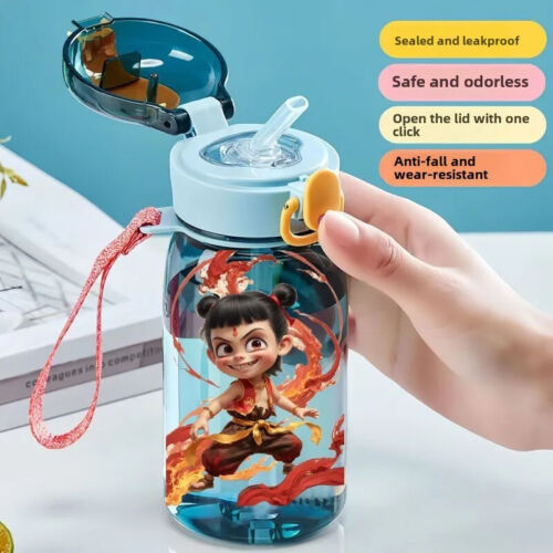 Kawaii Nezha children's summer cup Ao Bing cartoon student portable cup - Picture 2 of 7