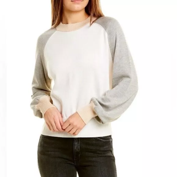 Scoop neck color block deals sweaters