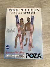 POZA Inflatable USA FLag Confetti Water Hammock 4-in-1 Luxurious Pool Float
