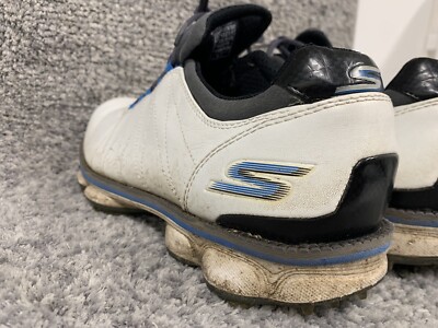 Golfickers 【used】 Skechers GoGolf Pro Shoes Mens Size 9.5 White Blue Black Real