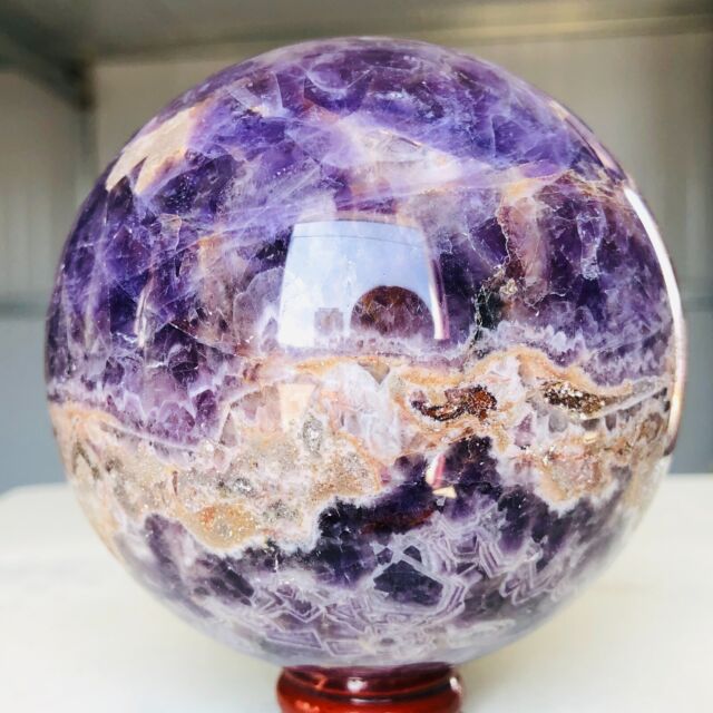 1035g Natural purple Fantasy Fluorite Quartz Crystal Sphere Druzy Healing B452 NE10383