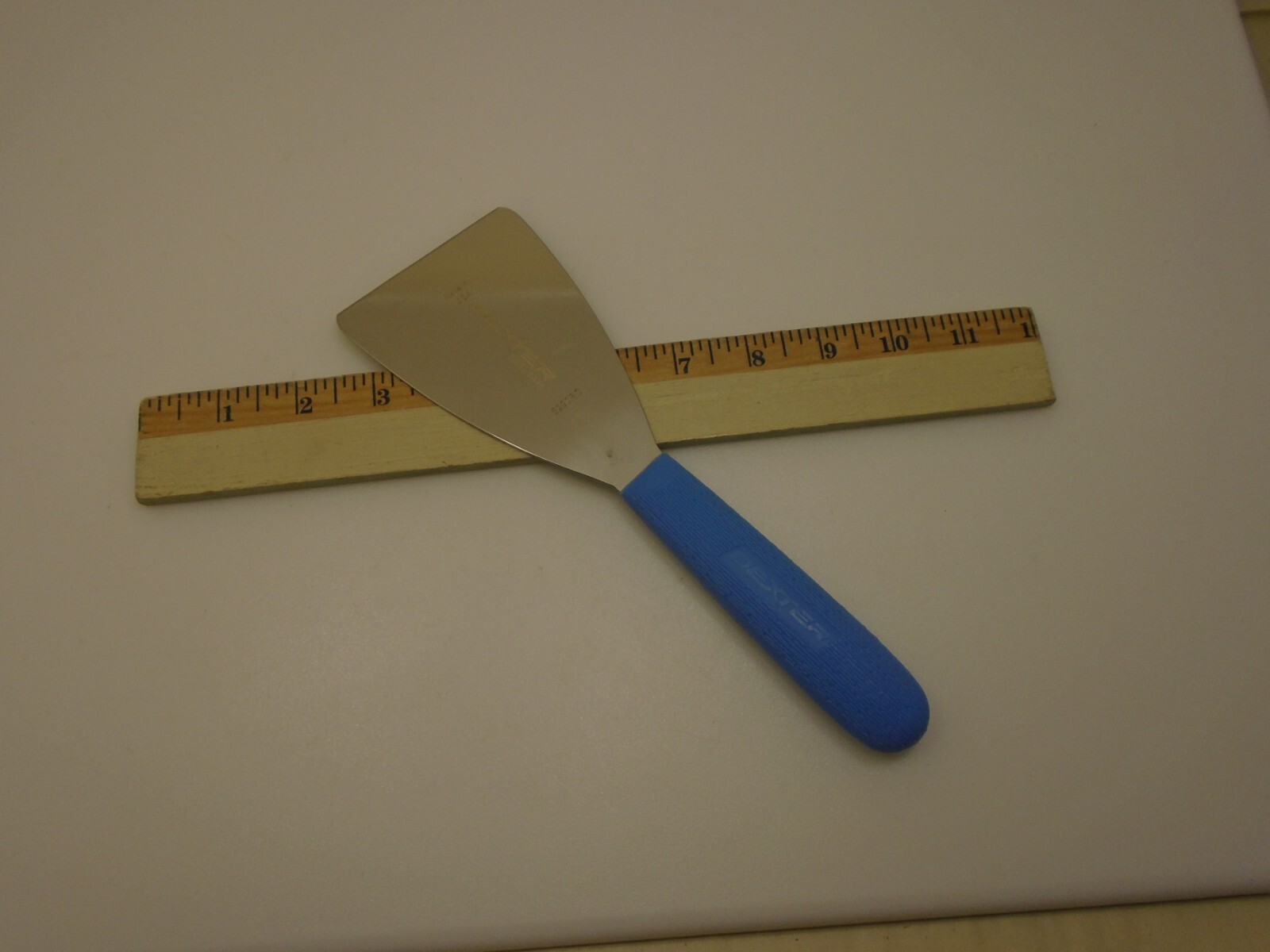 Dexter Russell USA Stiff Stainless Pot Pan Scraper 3" Angle Blade Lt Blue S290RC