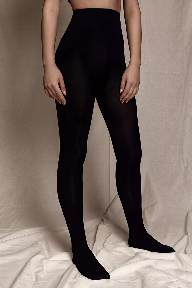 Matte top black tights