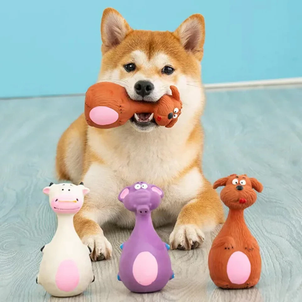 4PCS Interactive Chew Toys for Dogs Pet Indestructible Stuffed Squeaky Sound Toy - image 2 of 4