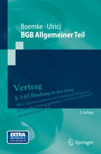 BGB Allgemeiner Teil  8135 - Boemke, Burkhard; Ulrici, Bernhard