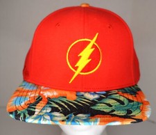 THE FLASH SIX FLAGS FLORAL BILL EMBROIDERED SNAP BACK HAT CAP