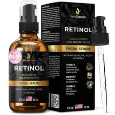 Retinol Serum for Face with Hyaluronic Acid + Vitamin E and A + Aloe Vera (2oz) 