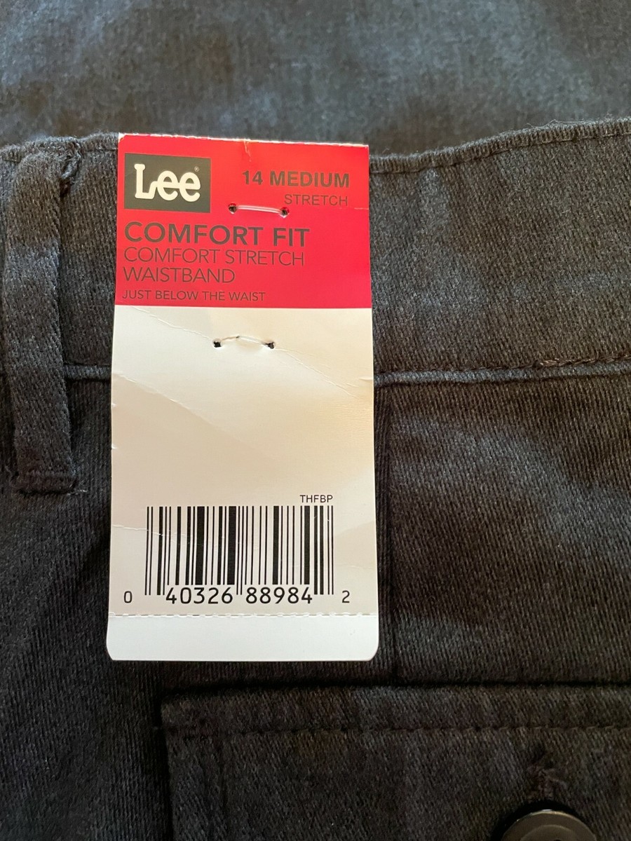 Lee Women's Comfort Fit Straight Leg Pant Charcoal Heather Sz 14M