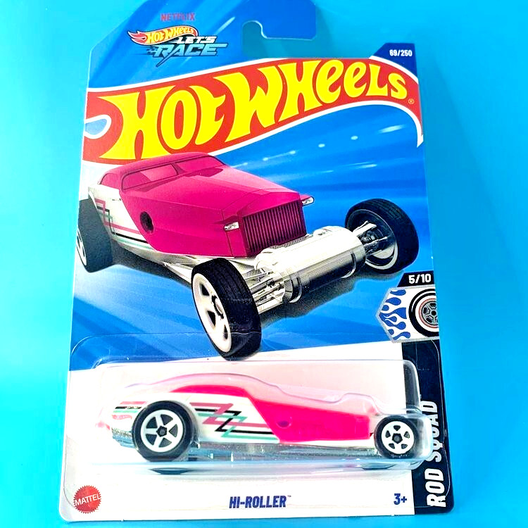 HOT WHEELS 2025 HI-ROLLER TRANSPARENT PINK & WHITE 69/250 HYX70 LET'S RACE SHOW