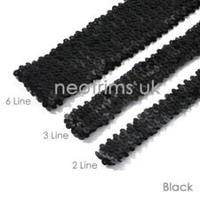 Elasticated Stretch Sequin Trimming 2cm,3cm,5cm Wide 20 Colors Dressmaking Craft