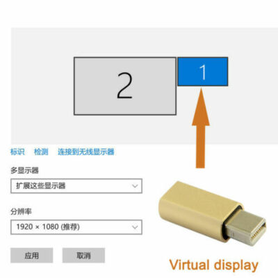 DP Display Mini DP Displayport Dummy Plug Headless Ghost Display Emulator