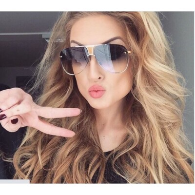 Aviator Sunglasses Women Gold Frame Oversized Fashion Sun Glasses