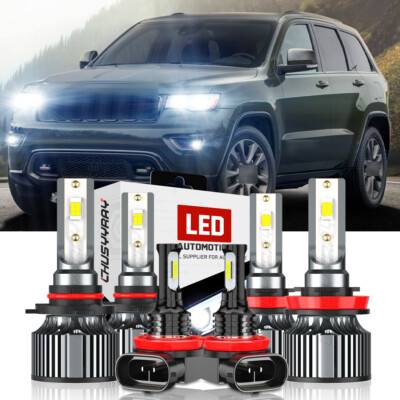 For Jeep Grand Cherokee 2014-17 6000K Combo H11 9005 LED Headlight&Fog Bulbs Kit