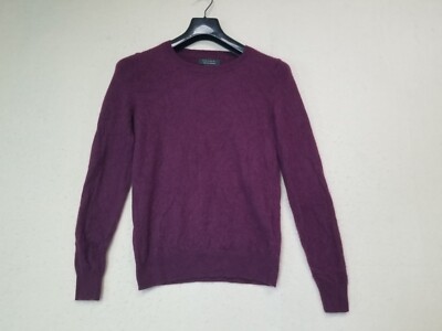 Tahari 100% Cashmere Sweater Burgundy V Neck Women's Medium See Pics