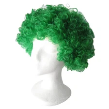 Economy Green Afro Wig ~ HALLOWEEN 60s 70s DISCO CLOWN COSTUME PARTY CURLY FRO