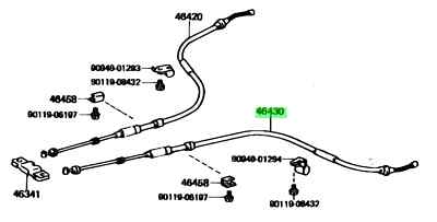 4649 TOYOTA Genuine OEM Parking Brake Cable ASSY No.3 46430-14290 SUPRA