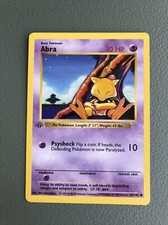 POKEMON Card Rare 1st Edition Shadowless Mint 1999 Vintage Base Set Abra 43/102