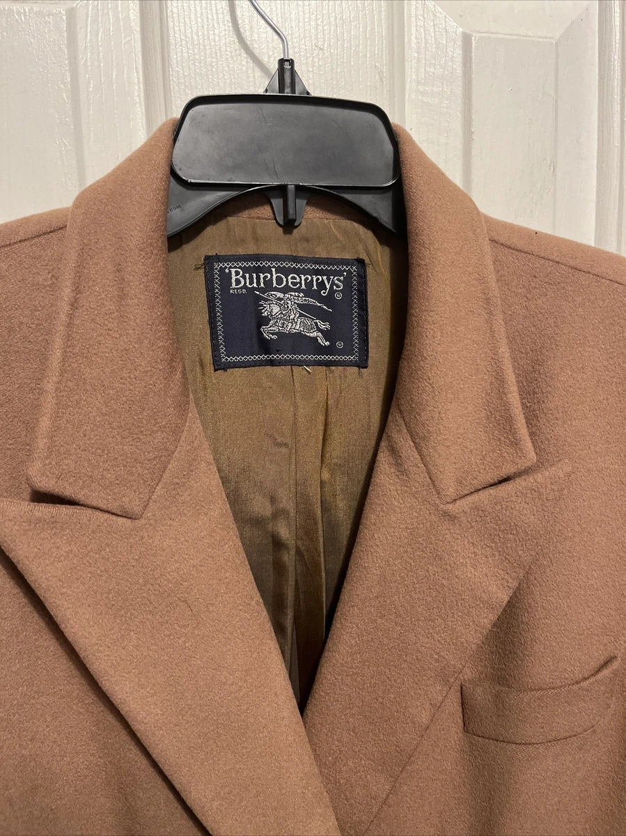 Blazer Burberry Vintage a Medida Doble Pecho Lana Marrón 42R Botón Dorado