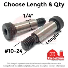 1/4" Alloy Socket Shoulder Stripper Bolts Black Oxide #10-24 Thread (Pick Size)