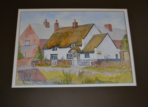 Original Watercolour Painting of a Country Cottage by Artist Gordon Higgs