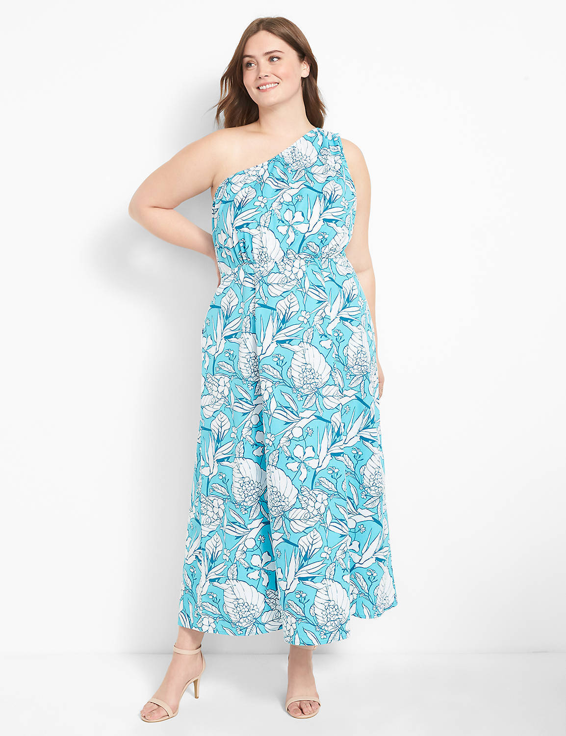 lane bryant blue floral dress