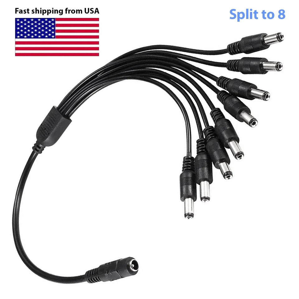 5.5x2.1mm 12V Multi Adapt Universal 1:4/1:5/1:8 DC Power Splitter Cable Cord - Image 3 of 4