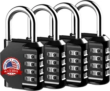 Candado Con Combinación De 4 Dígitos Resistente Al Agua Para Exteriores 4Pcs NEW