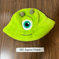 Tokyo Disney Resort Mike Bucket Hat Monsters Inc Fluffy Cap Wazowski  JAPAN Used