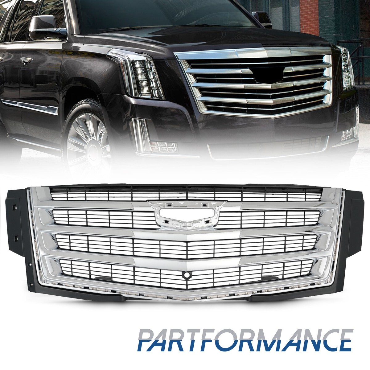 For 2015 2016 - 2020 Cadillac Escalade & ESV Chrome Grill Front