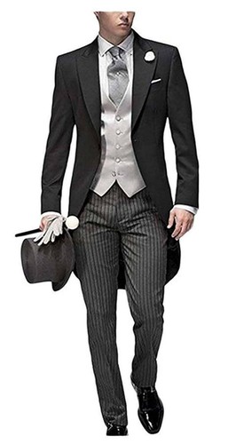 Para hombres Negro 3 Piezas Formal Fiesta Baile de graduación Novio Esmoquin Boda Abrigo Traje Personalizado - Imagen 7 de 9