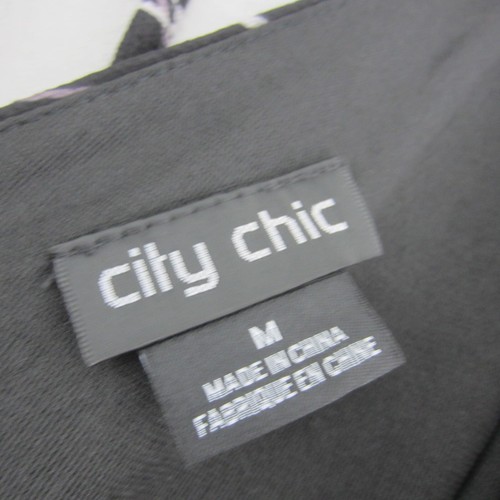 City Chic Jumpsuit Womens Plus Medium 18 Black White Yellow Geometric Wide Leg - Picture 18 of 20