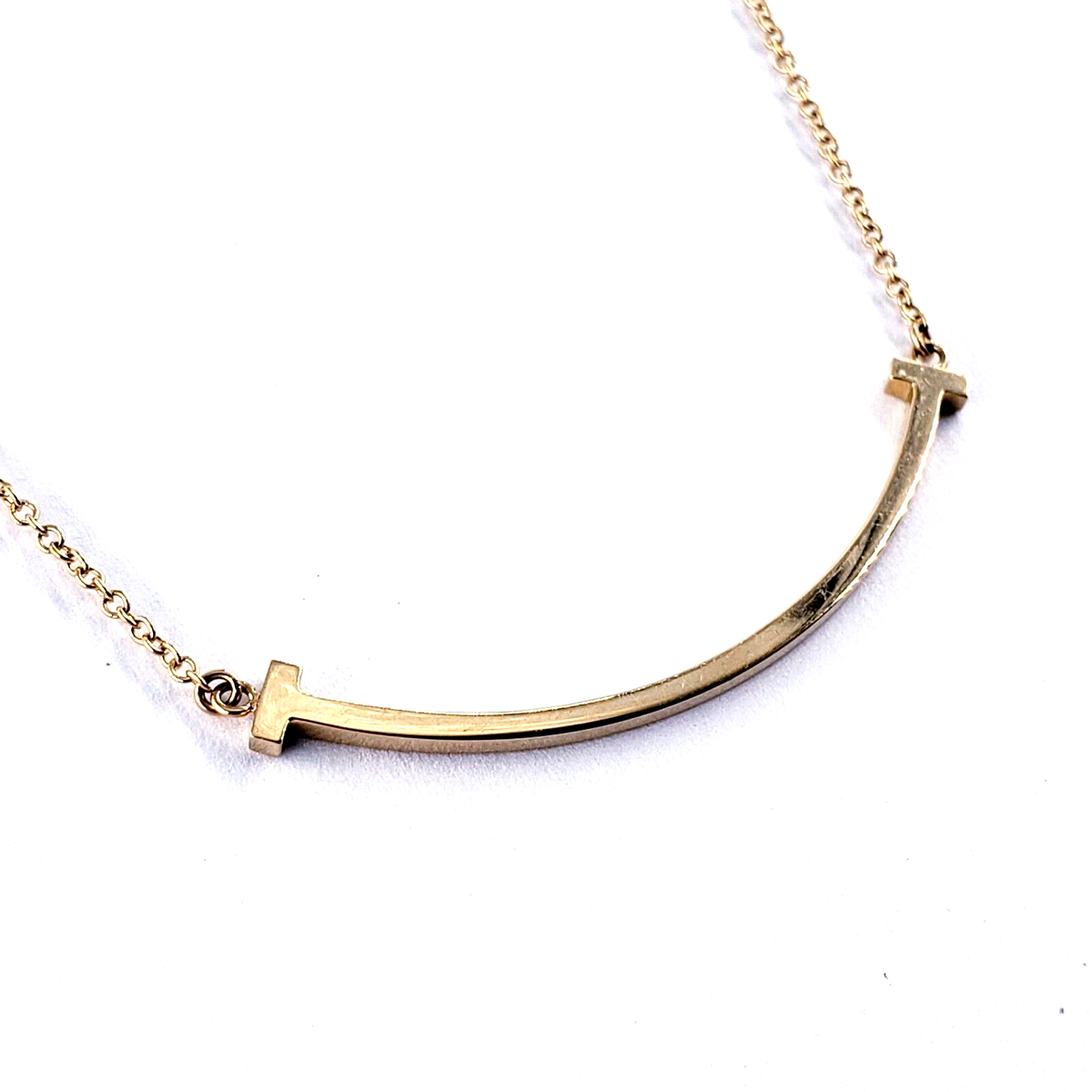 TIFFANY & CO Small SMILE Pendant 18K Rose Gold 16-18