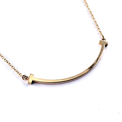 TIFFANY & CO Small SMILE Pendant 18K Rose Gold 16-18