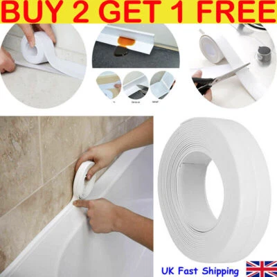 5A-GOODS 2Pack Self-Adhesive Bath Sealant Strip Flexible Waterproof Caulk Seal Tape Home