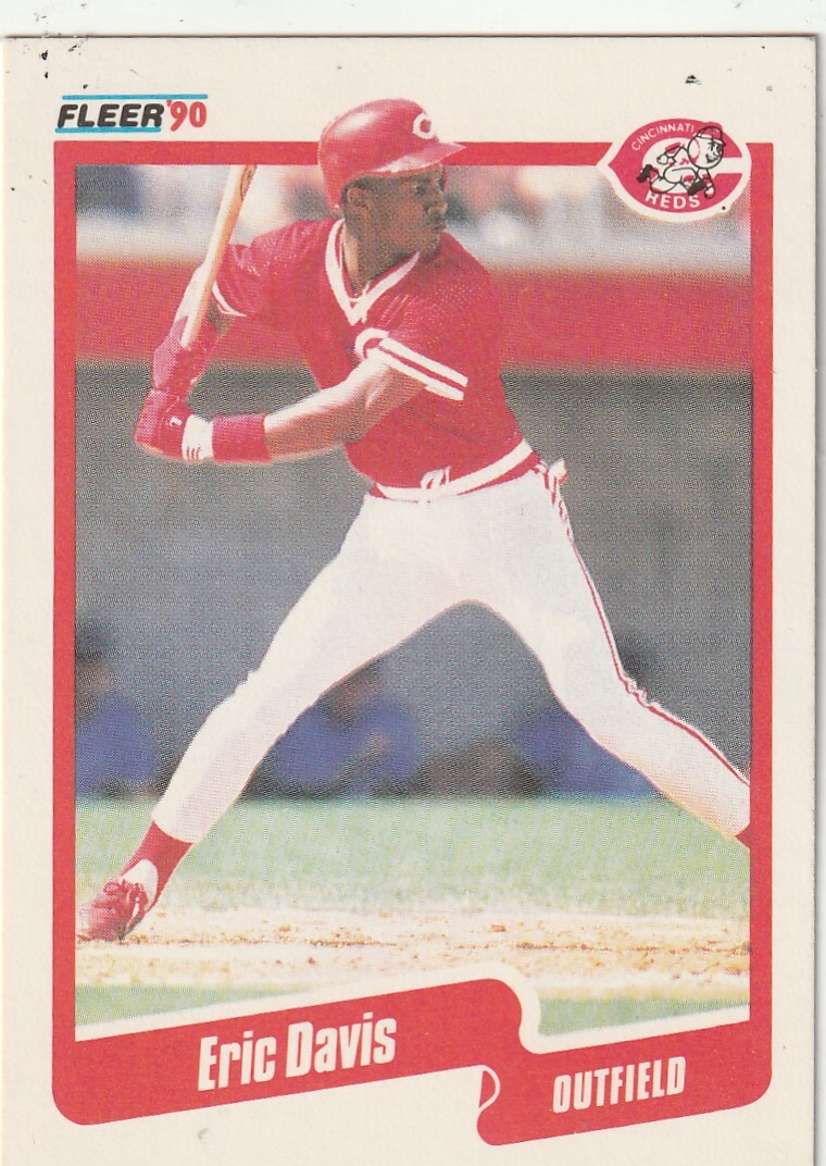 FREE SHIPPING-MINT-1990 Fleer Eric Davis #417 REDS PLUS BONUS CARDS