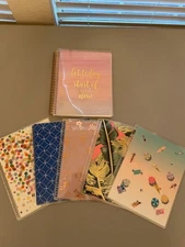 Erin Condren Lot of 6 7x9 Guided Notebook and Covers