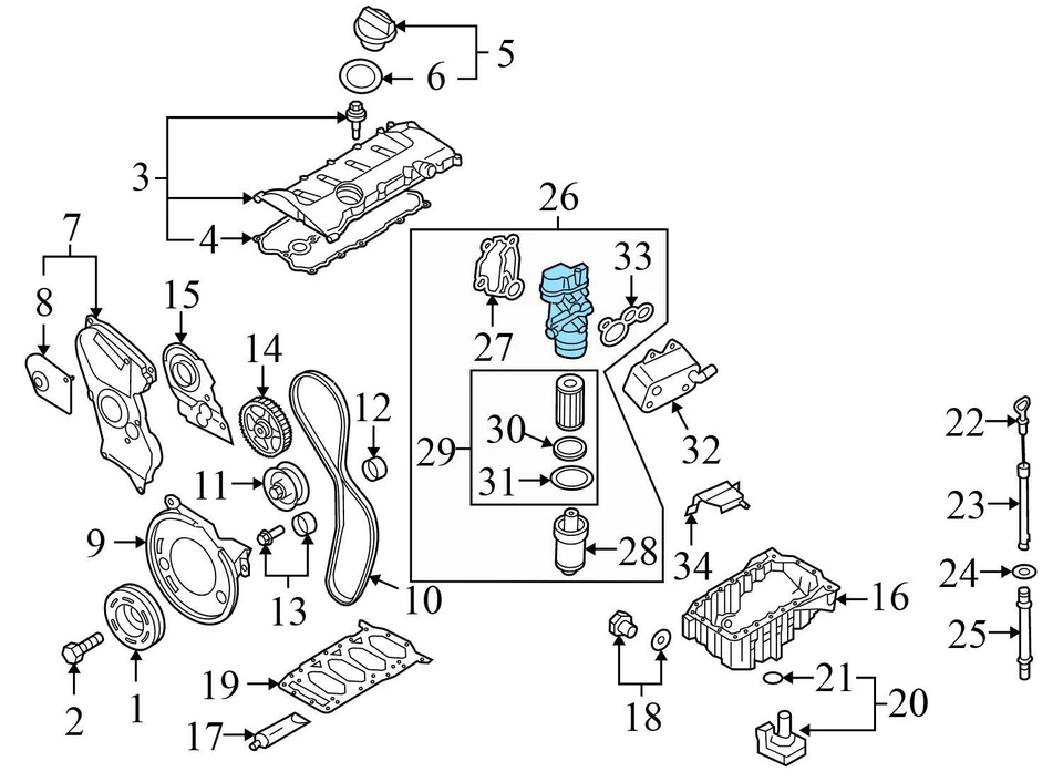 ENGINE OIL FILTER HOUSING / ADAPTER - AUDI A3 A4 S3 TT TTS VW EOS GOLF R GTI - Image 3 of 4